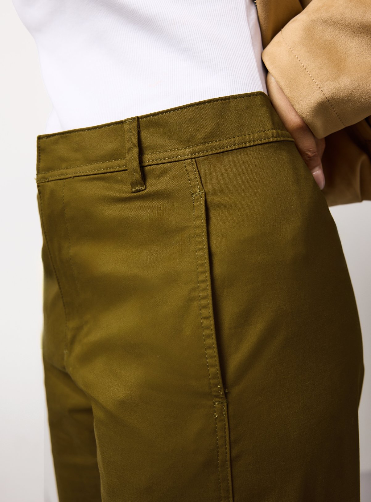 Olive Twisted Seam Barrel Leg Trousers 16 - Image 3 thumbnail